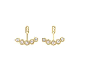 14K Gold 0.28 CTW Curved Bar Lab-grown Diamond Earring Jacket