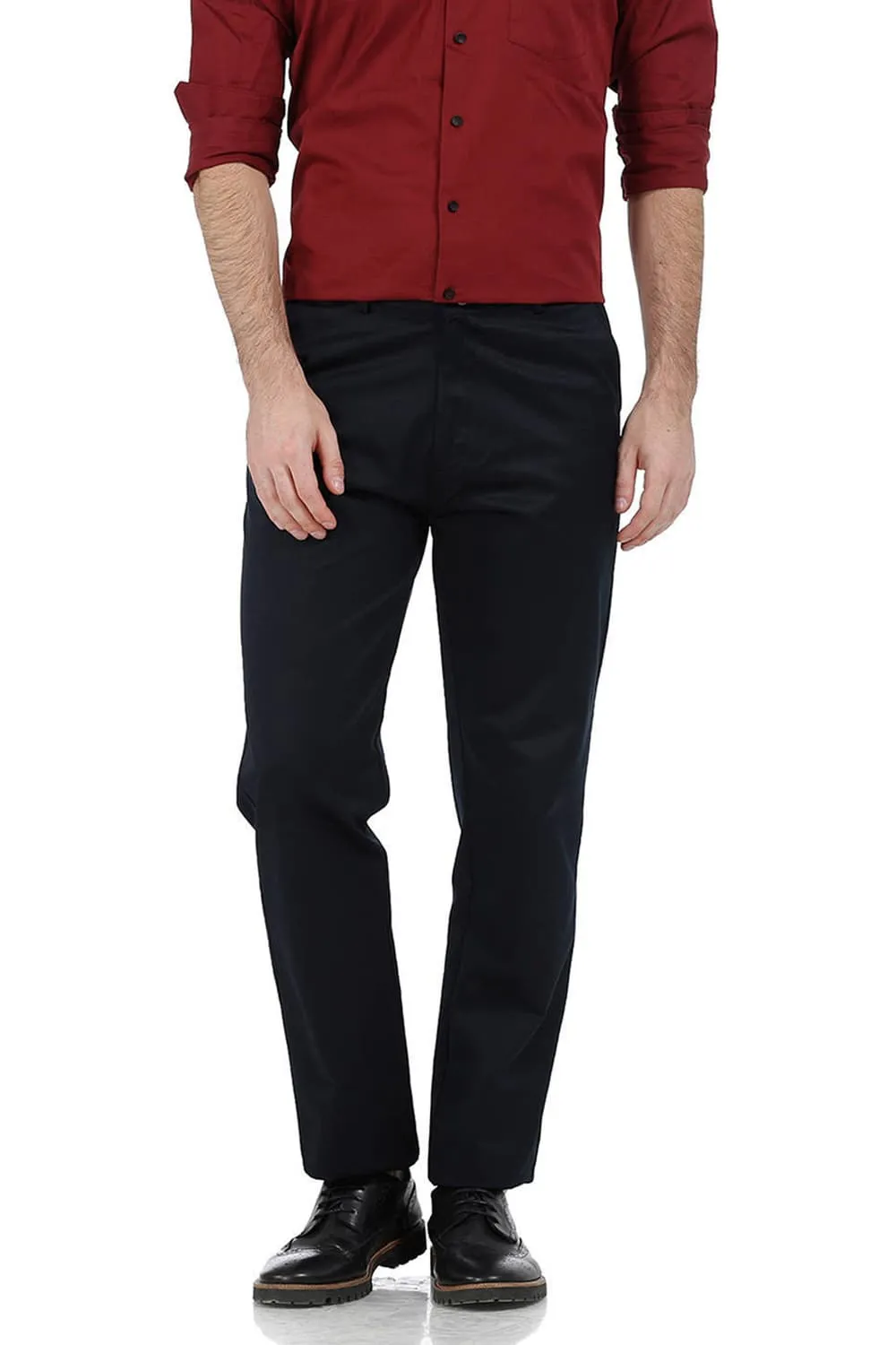 Comfort Fit Satin Weave Poly Cotton Trousers