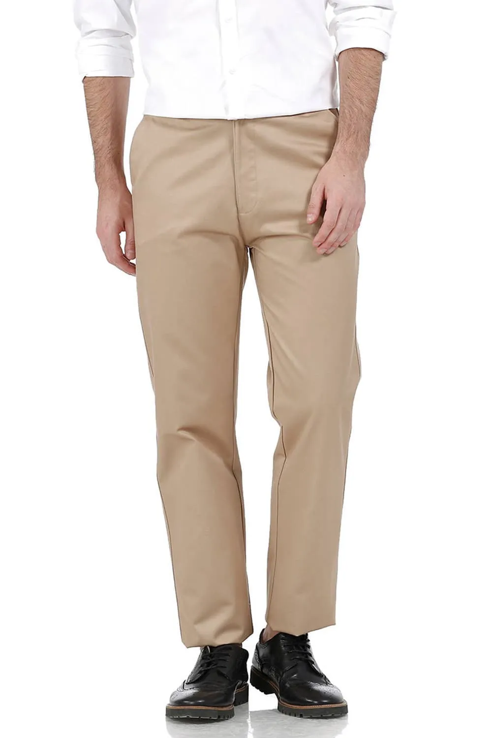 Comfort Fit Satin Weave Poly Cotton Trousers