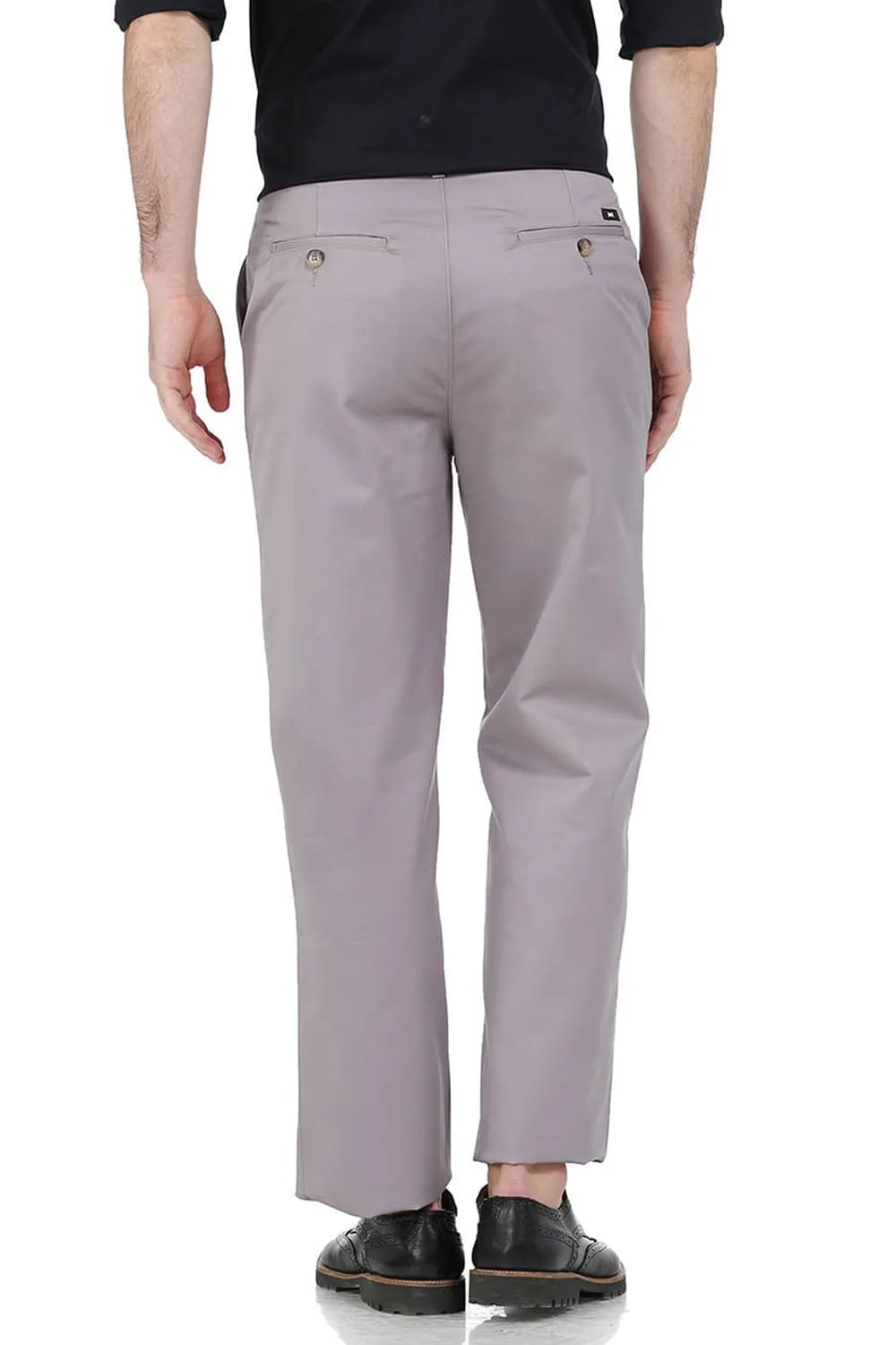 Comfort Fit Satin Weave Poly Cotton Trousers