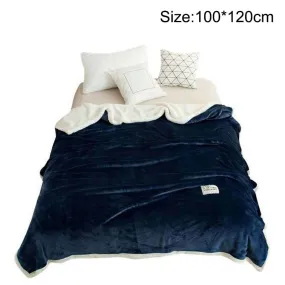 Double Lamb Cashmere Bed Sofa Warm Wool Blanket Winter Plush Flannel Blanket Sheet Bedspread Portable Travel Cover Blankets