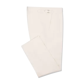 Flat Front Trouser in Natural Canvas