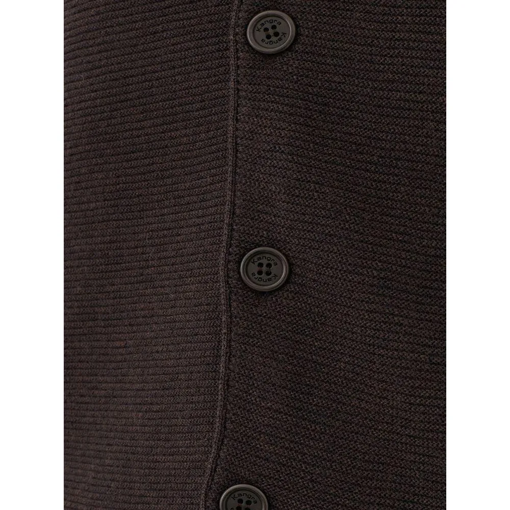 KANGRA Elegant Wool Brown Cardigan for Men