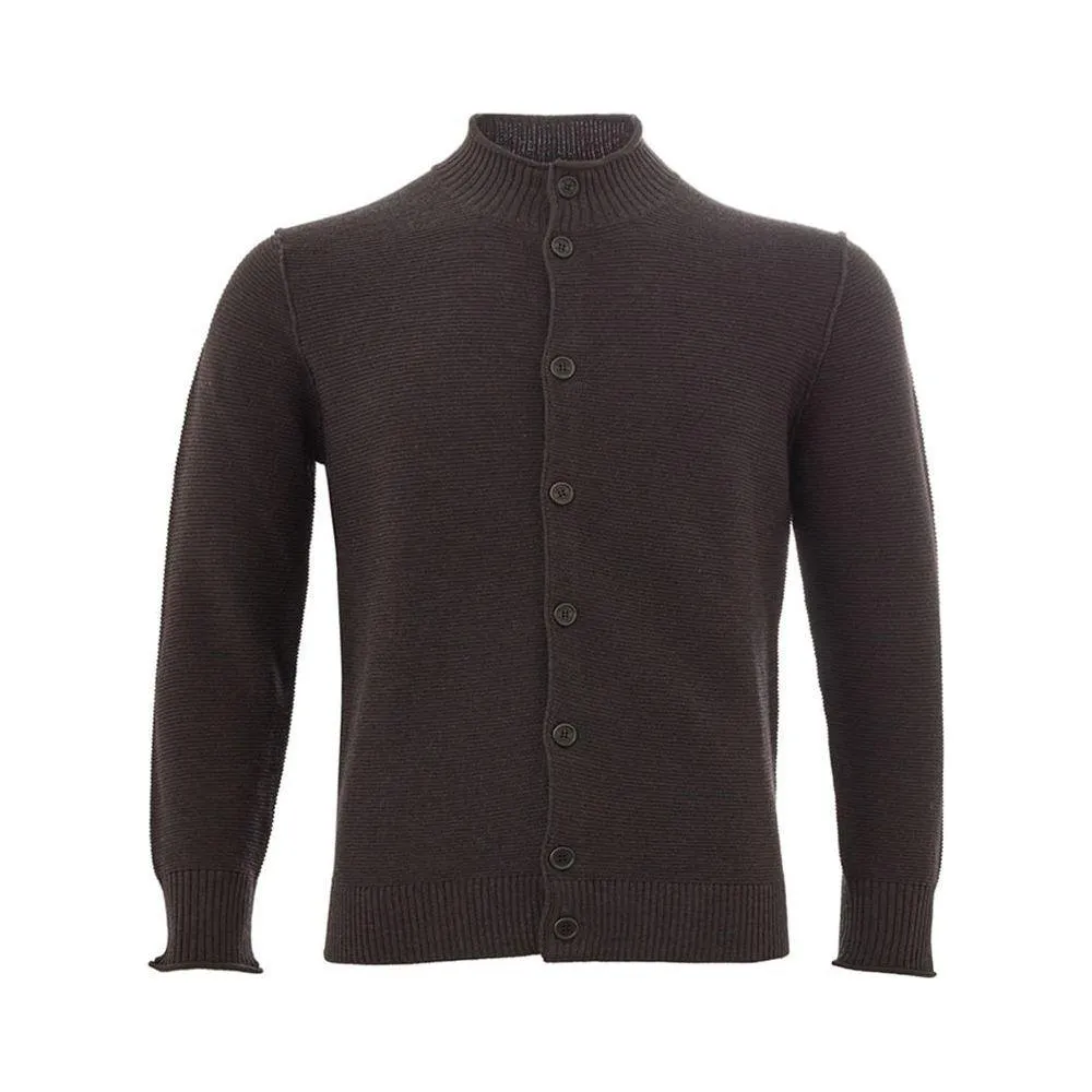 KANGRA Elegant Wool Brown Cardigan for Men