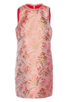 Mackenzie Pink Jacquard Mini Dress