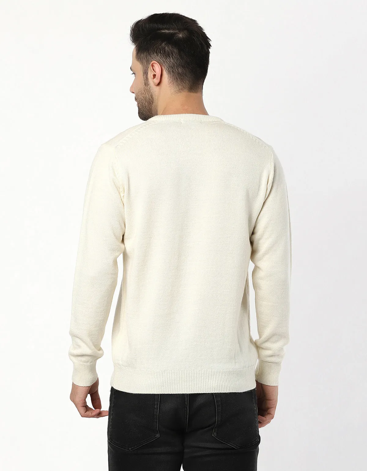 Men Woolen V-Neck Pullover