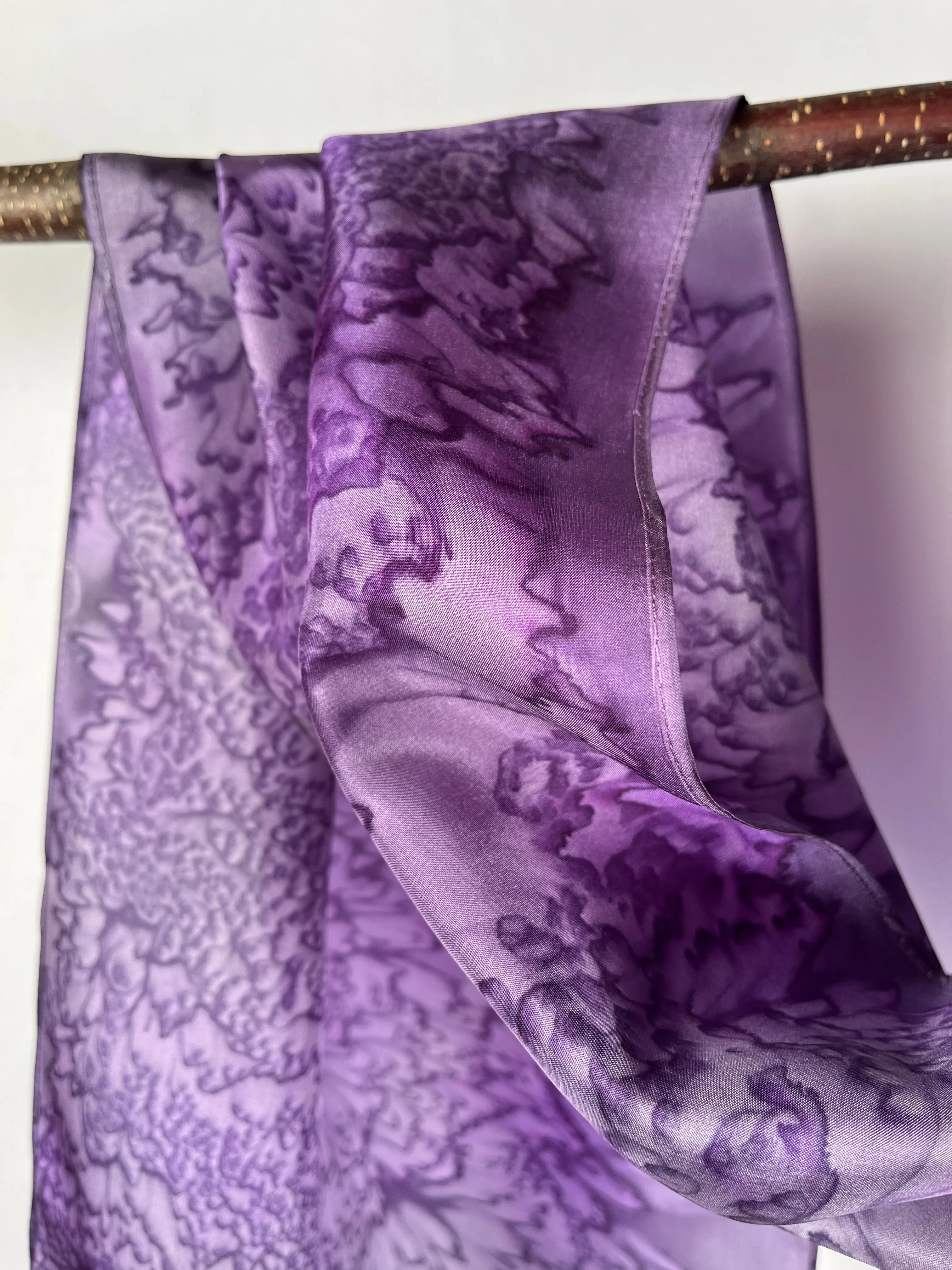 "Purple Mermaid" - Hand-dyed Silk Scarf - $115