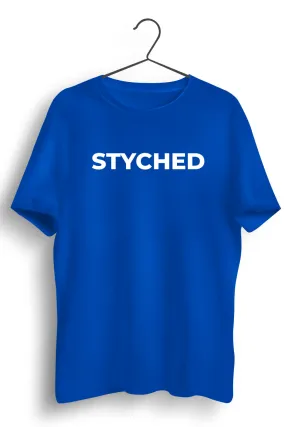 Styched Font Blue Tshirt