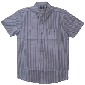 VB775GW - Men's Grey Work Shirts with White Strips